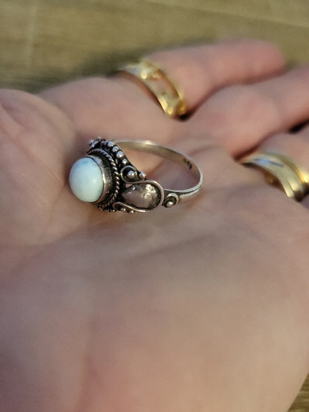 Sterling Silver Larimar Stone Ring